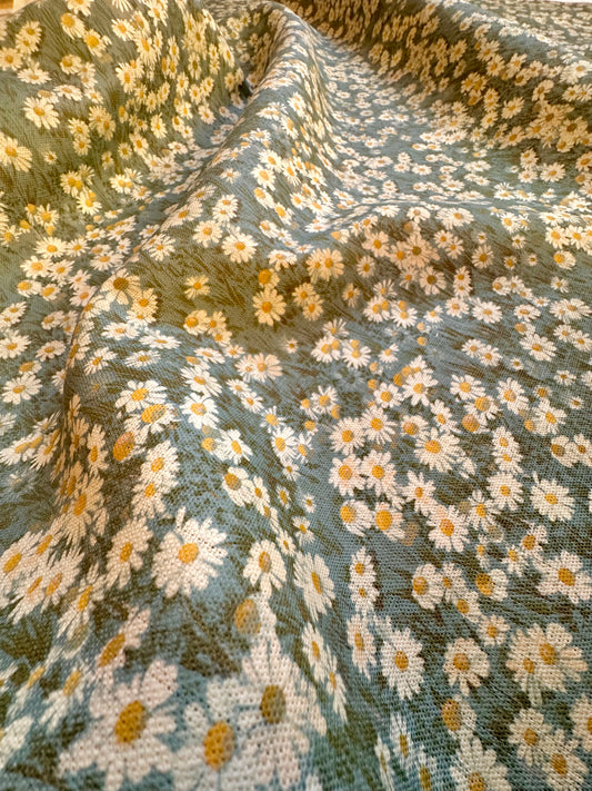 Daisy Blue Fabric