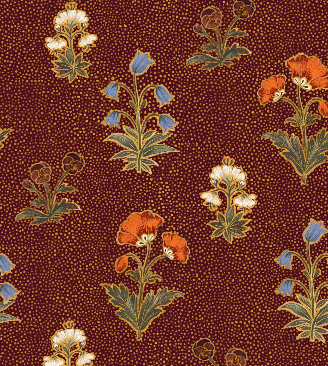 Amara Burgundy Fabric - Fabric