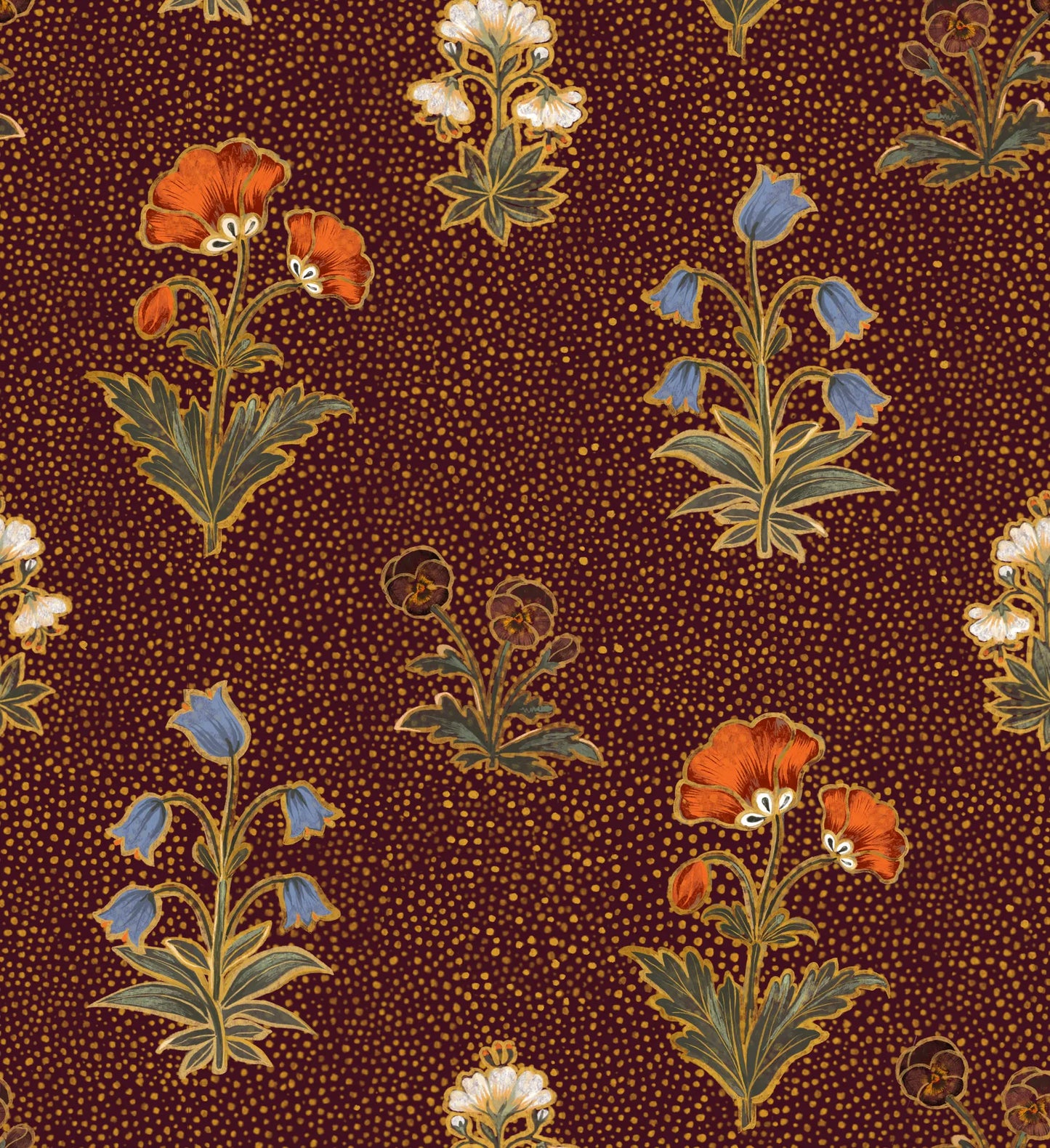 Amara Burgundy Fabric - Fabric