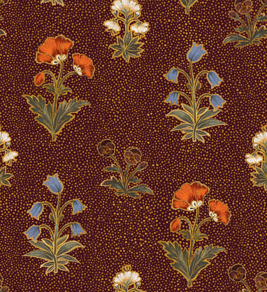 Amara - Burgundy - Wallpaper