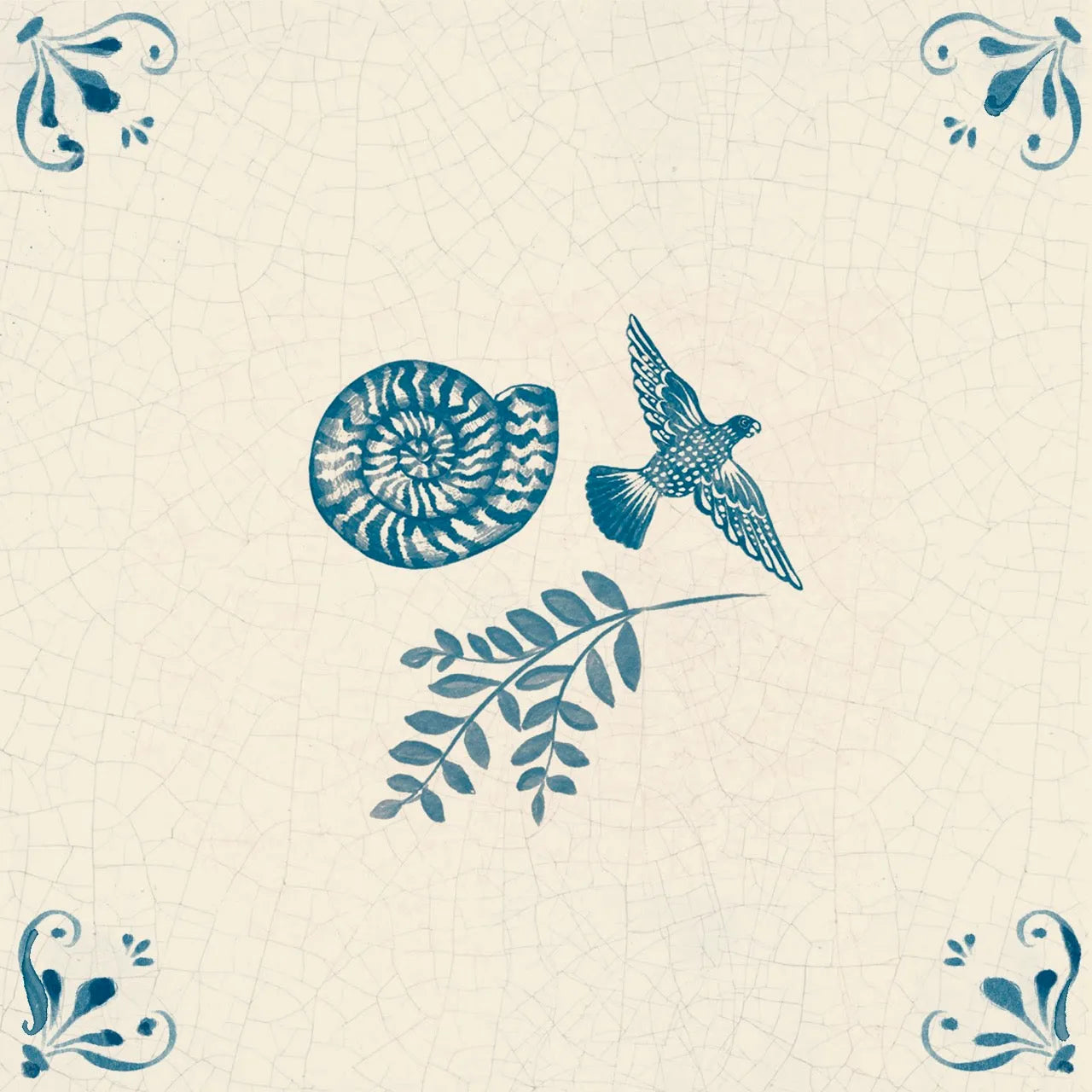 Fables Tiles - corners / Shell and Dove - Tile